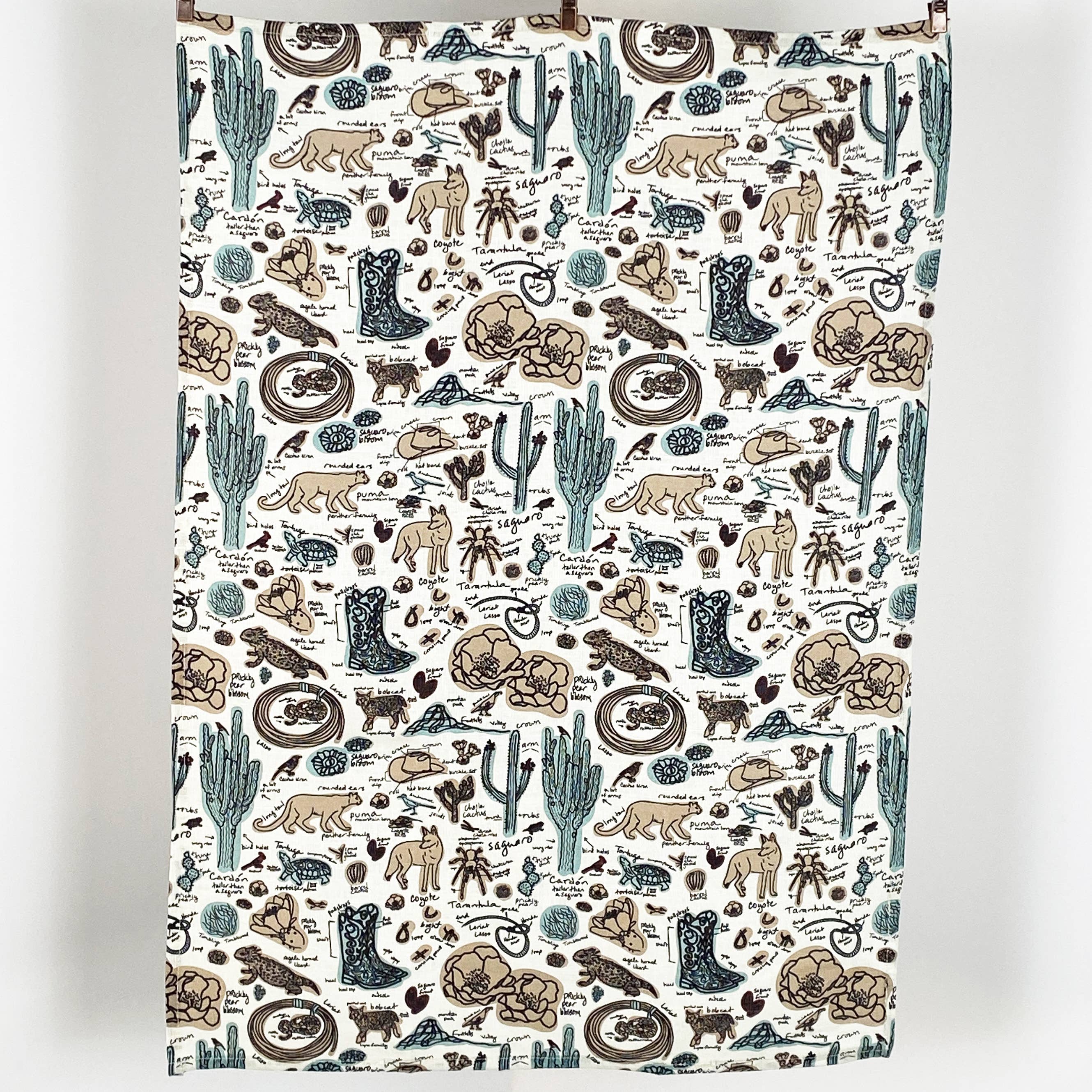 Cher the Fire - Wholesale Tea Towel - Linen Tea Towel, Desert Sketchbook1