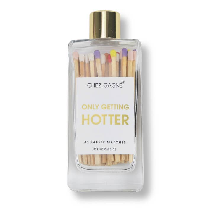 Only Getting Hotter - Glass Bottle Matches - Rainbow
for wholesale by Chez Gagné