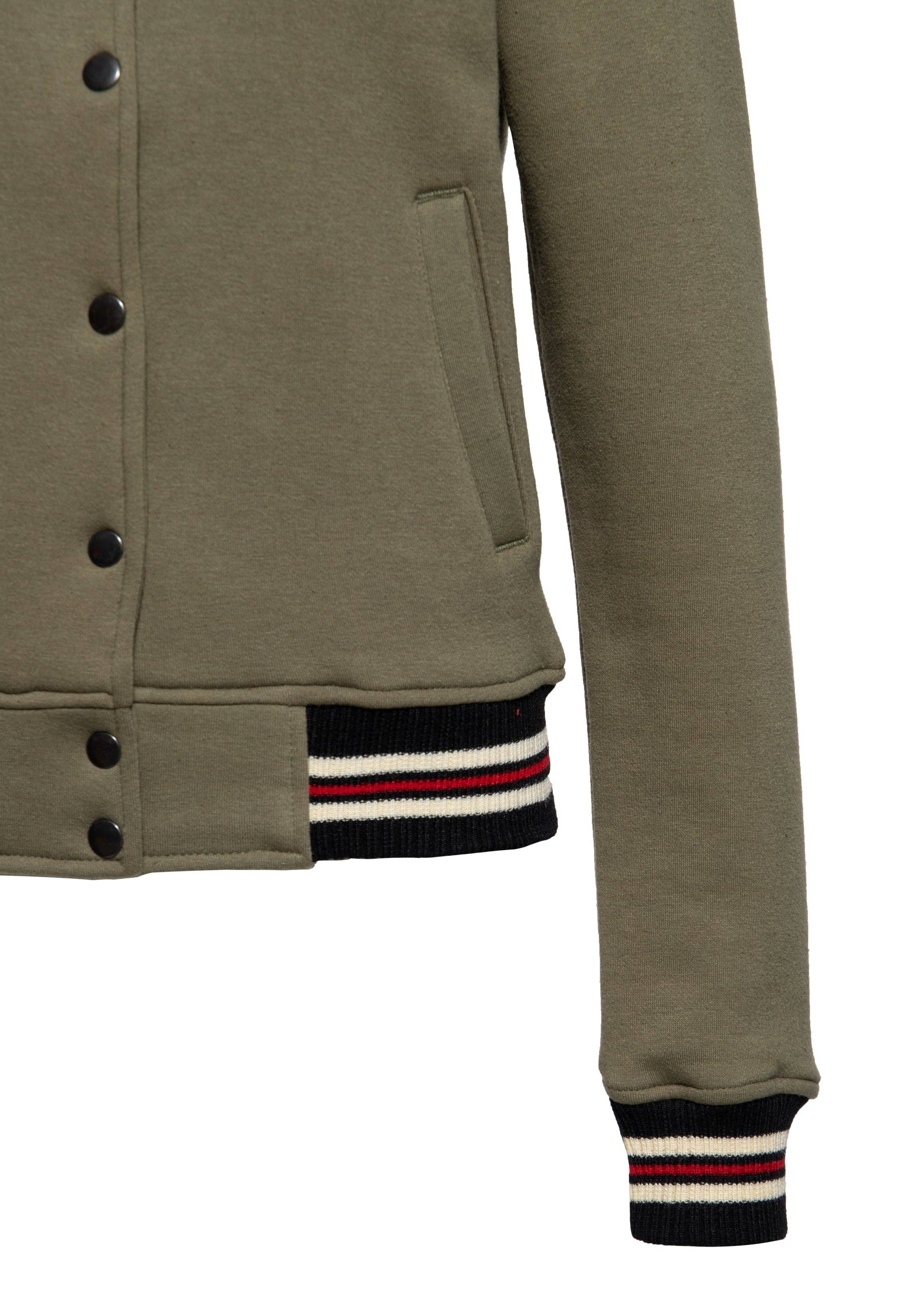 olive green Beep Beep College Jacket for wholesale on Faire3