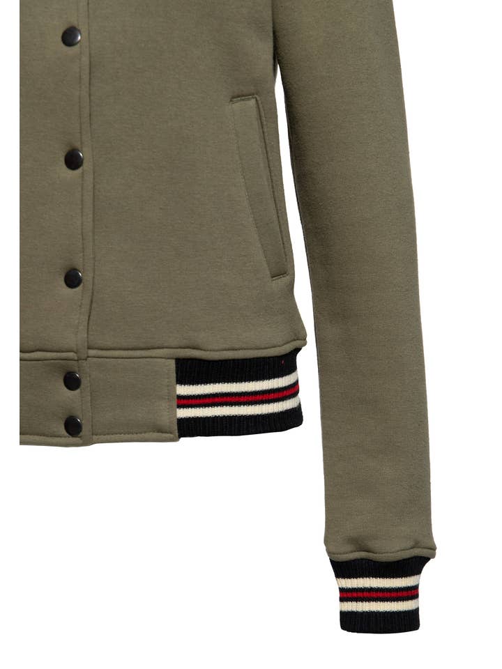 olive green Beep Beep College Jacket for wholesale on Faire3