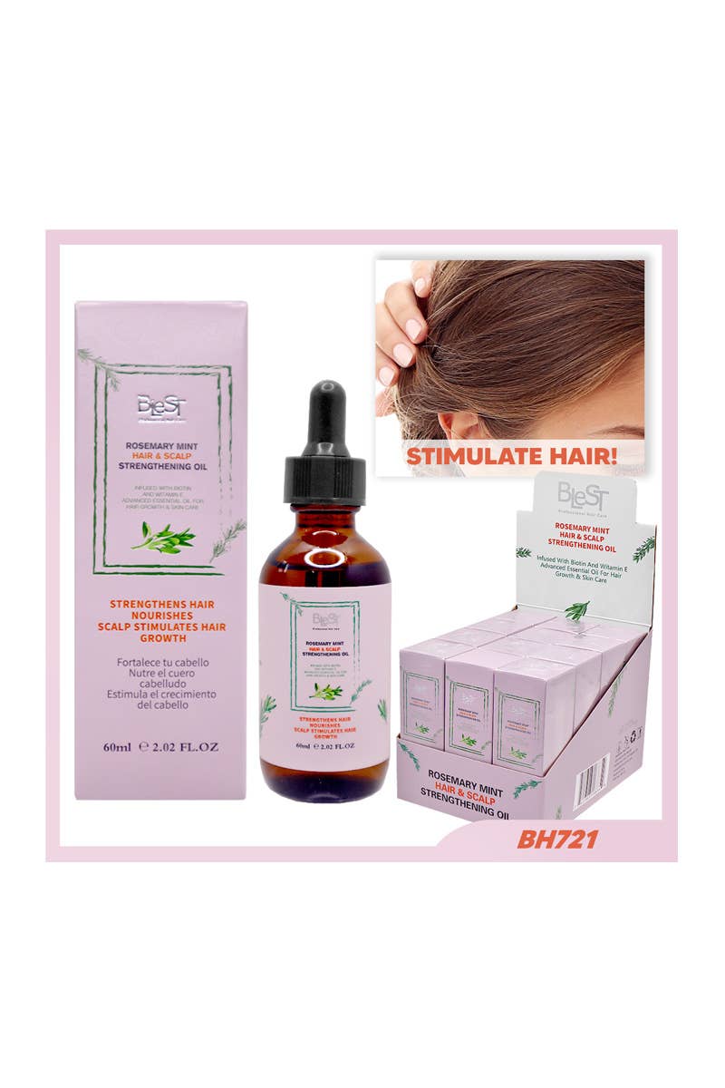 PINEAPPLE Beauty - Wholesale Hair Oil - Xime BH721 Blest Rosemary Mint Hair & Scalp Oil - 12 pcs