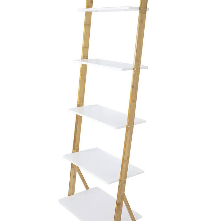 5 Tier Bamboo Multi-Purpose Shelves-Shelf color: White for wholesale by ViBelle