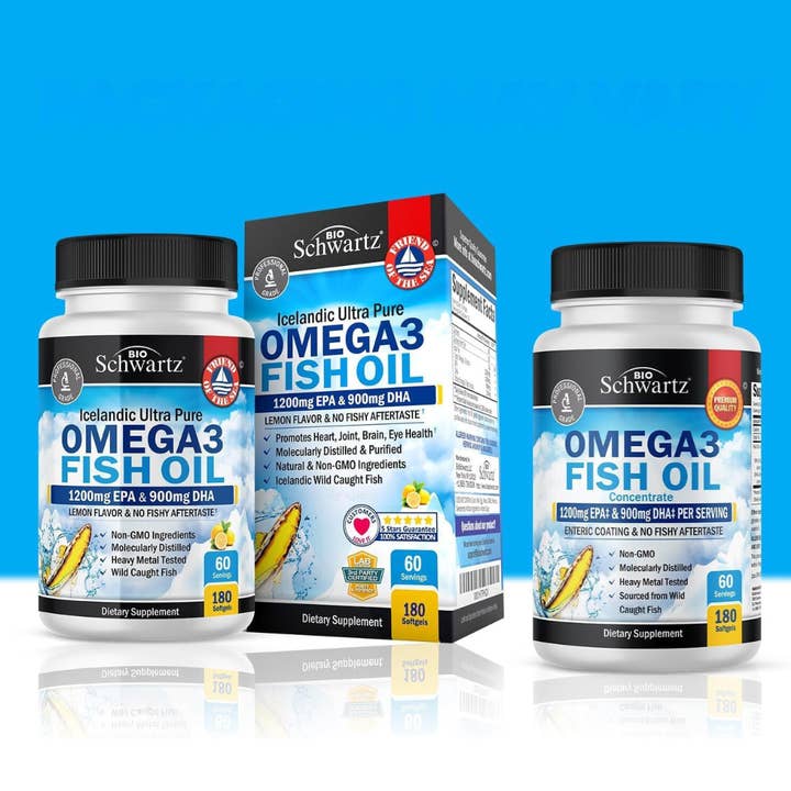 BioSchwartz - Wholesale Oral Supplement/Vitamin - Omega 3 Fish Oil: Joint, Brain, Eye & Skin Health (180 sgls)8