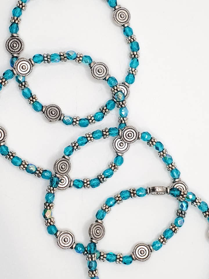 Armbånd, Stretch, Ocean Swirl, Krystal & Sølv for engroshandel hos Jezabel Adornment