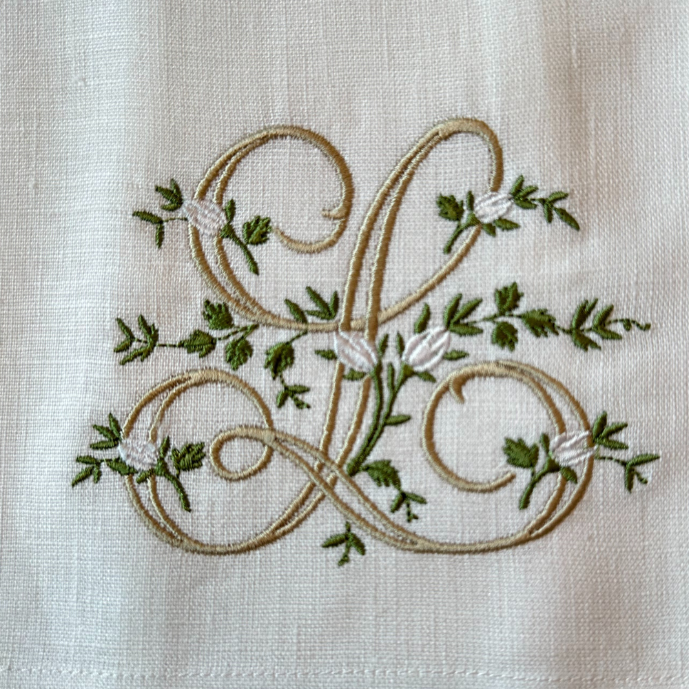 Arte Italica & Crown Linen Designs – Großhandel Geschirrtücher – Florales Monogramm-Handtuch - Neu10