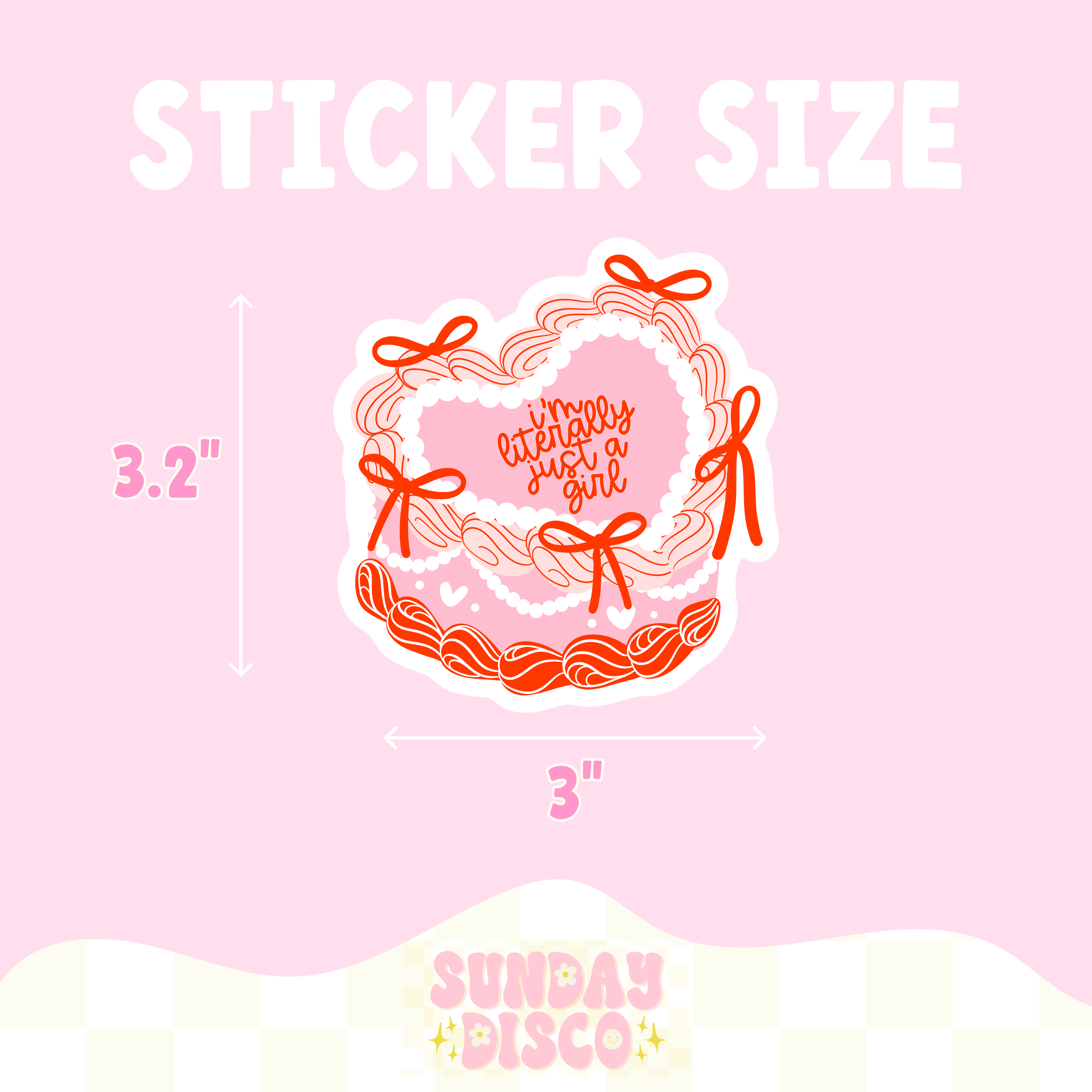 The Sunday Disco – Großhandel Aufkleber – Ich bin buchstäblich nur ein Mädchen wasserfester Aufkleber1