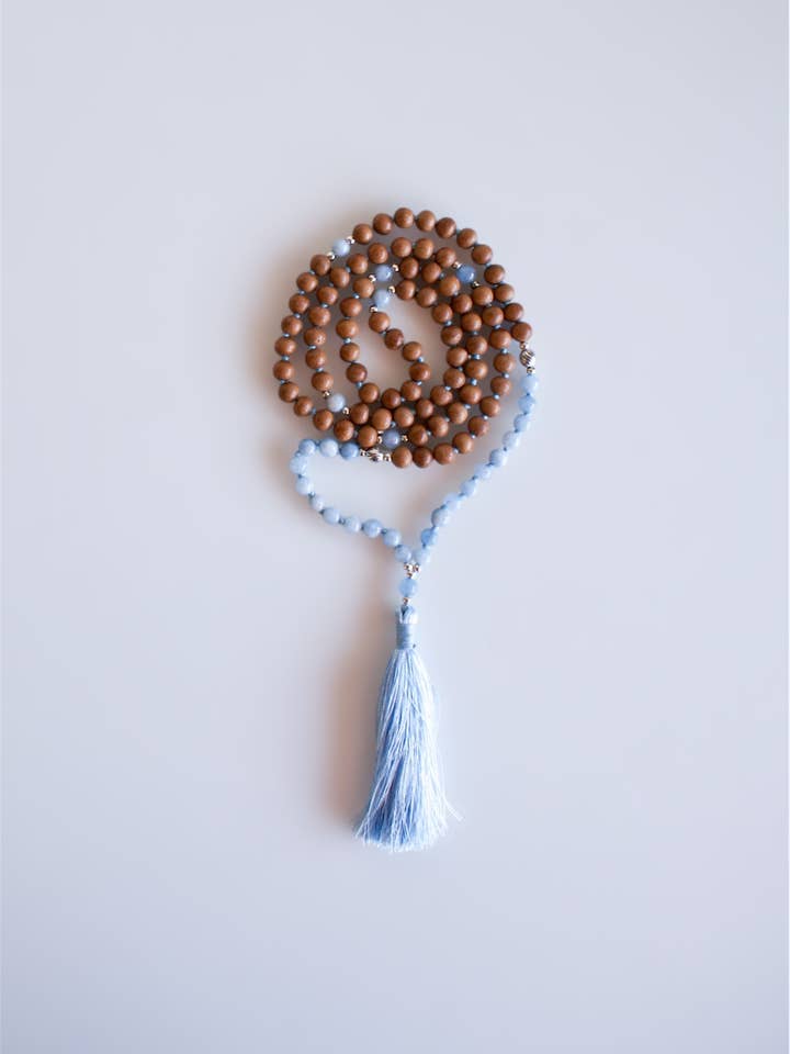 CHAPELET MALA EN AIGUE-MARINE pour la vente par Calma Santa