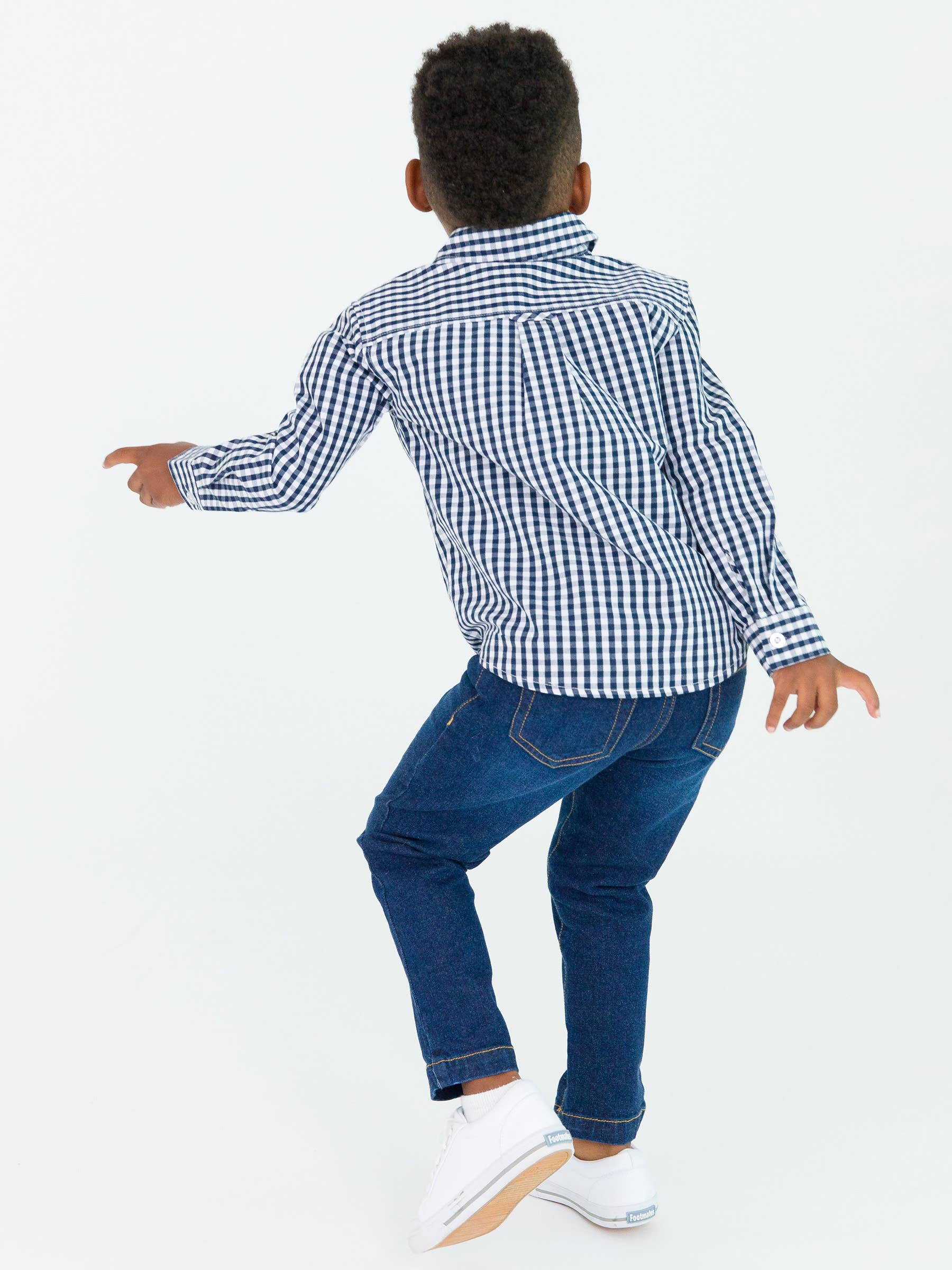 RuffleButts + RuggedButts - Vendita all'ingrosso Jeans - Bambini - Jeans elasticizzati da ragazzo in denim lavaggio medio con elastico in vita8