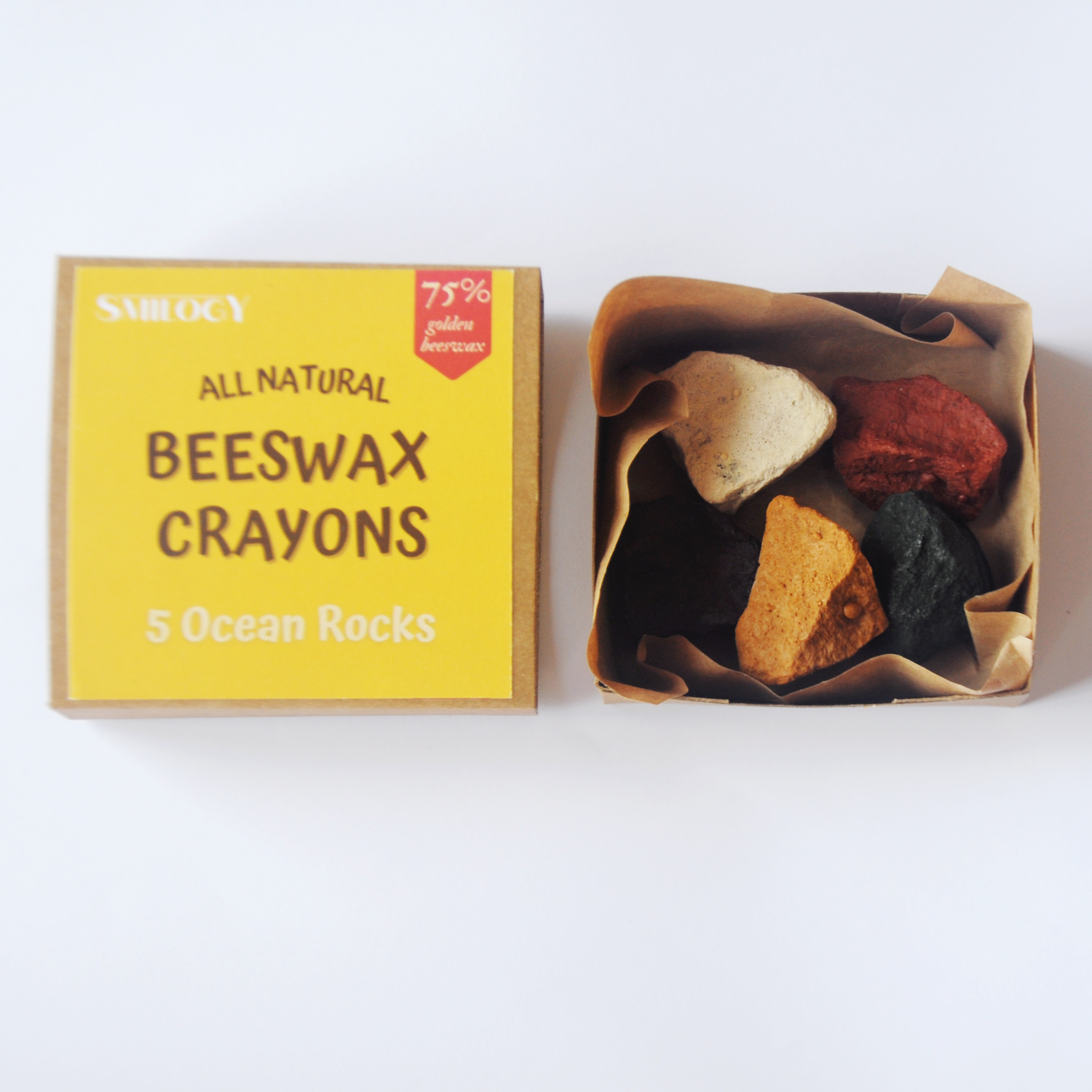 Smilogy Kids Ltd - Wholesale Crayons - Kids & Baby - All Natural Textured Beeswax Ocean Rock Crayons | Set of 5 1