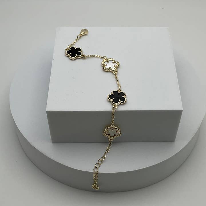 Assorted Coloured Clover Station Bracelets for wholesale by My Best Kept Jewelry