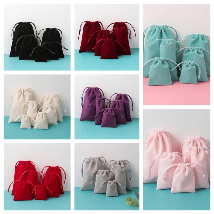 Zakka - Wholesale Gift Bag - 100pcs Velvet Pouch Luxury Jewelry Bag 2.75"x3.5" (7x9cm)