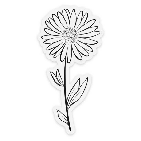 Elyse Breanne Design – wholesale Klistermärke – September födelse månad blomma: Aster klistermärke, 1.8x3.5in.