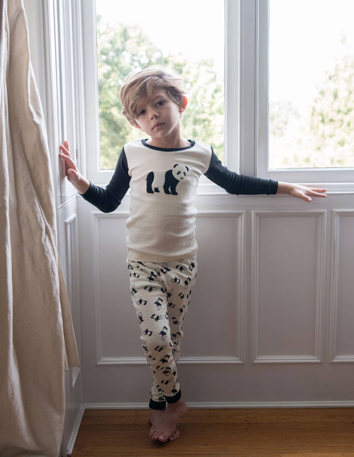 Leveret Pajamas - Vendita all'ingrosso Completo pigiama - Bambini - Pigiama per bambini in cotone a due pezzi con stampa animali2