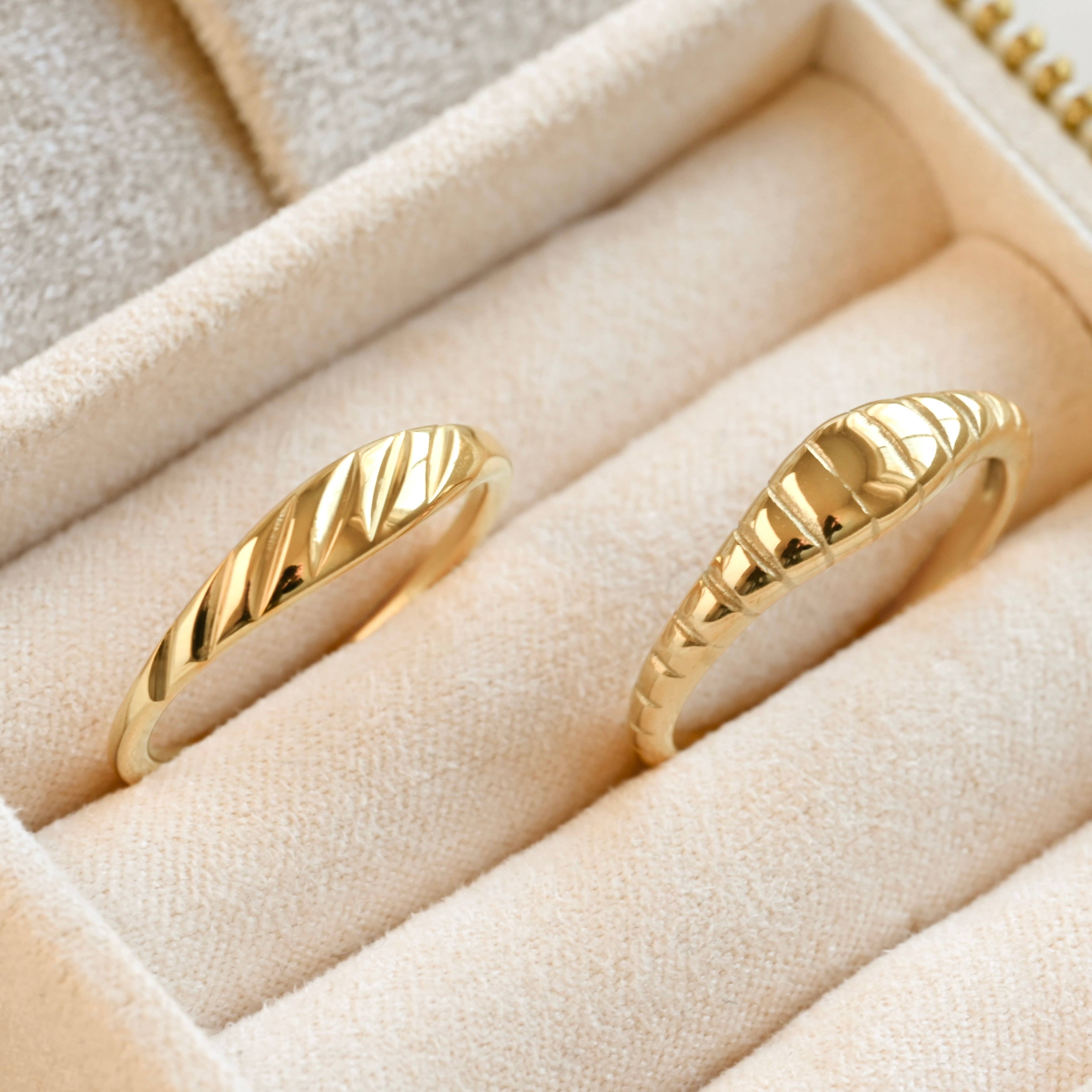 Blueyejewelry – wholesale Band/stacked ring – Gold Stacker Rings - Tarnish-free Dainty and Bold Rings15