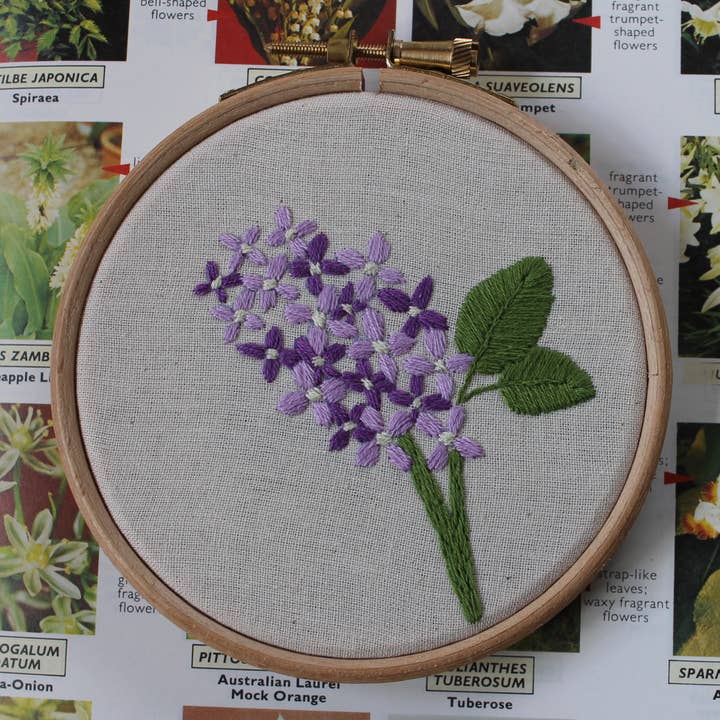 Lilac Embroidery Kit for wholesale by Embellished Elephant