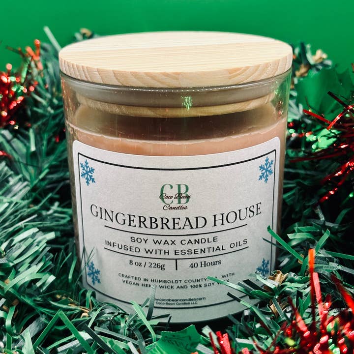 Bougie de soja Maison en pain d'épice pour la vente par Coco Bean Candles