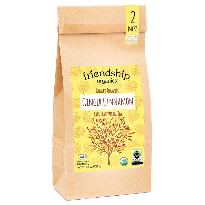 Ginger Cinnamon Herbal Tea, Organic and Fair Trade Certified for wholesale by Friendship Organics