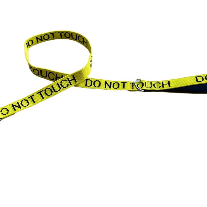 DO NOT TOUCH YELLOW SPACE AWARENESS DOG LEAD WITH CARABINER CLIP -M/L for wholesale by My Anxious Dog