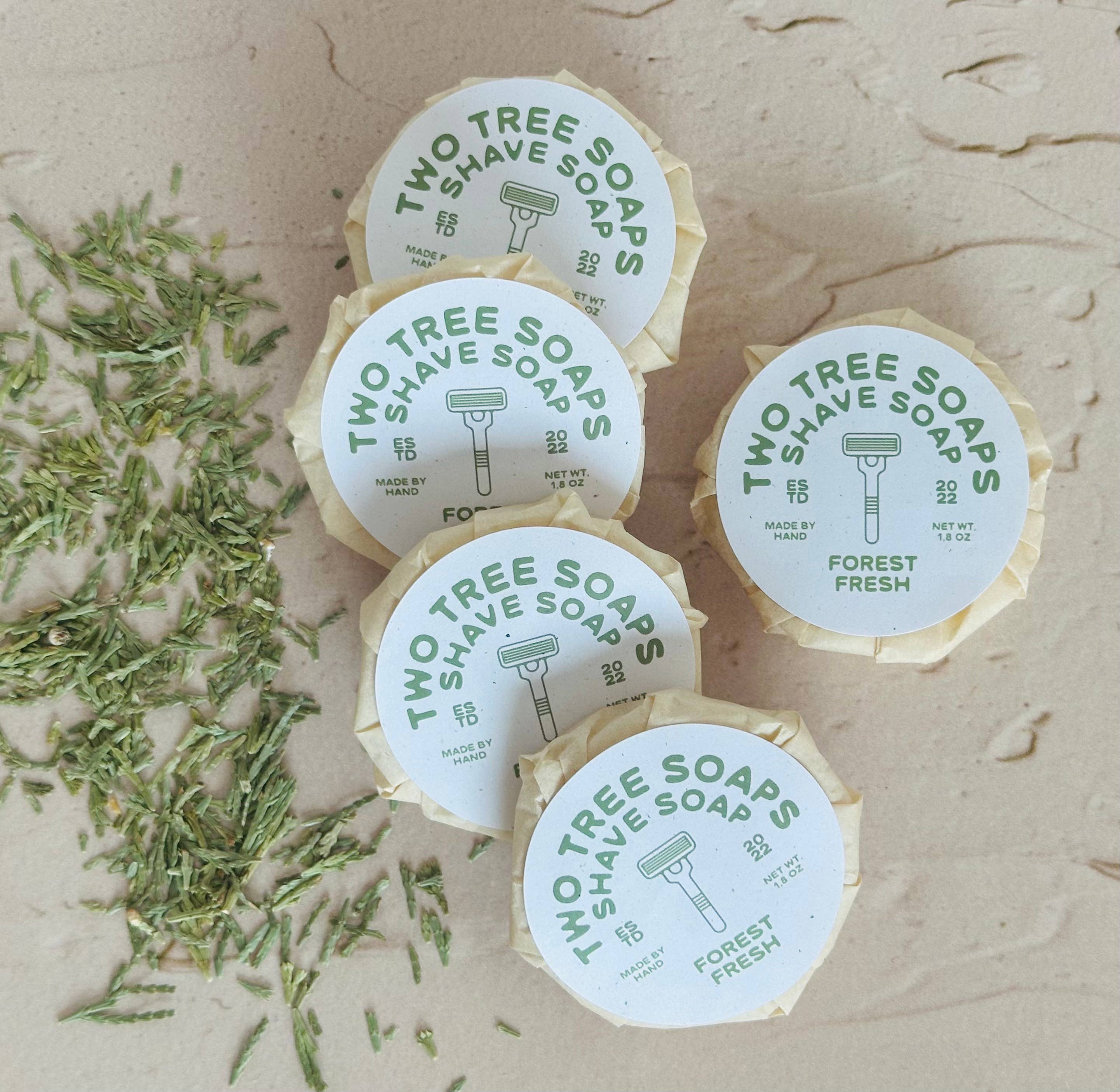 Two Tree Soaps - Wholesale Shave Soap - Men's - Natural Handmade Shave Soap - Forest Fresh2