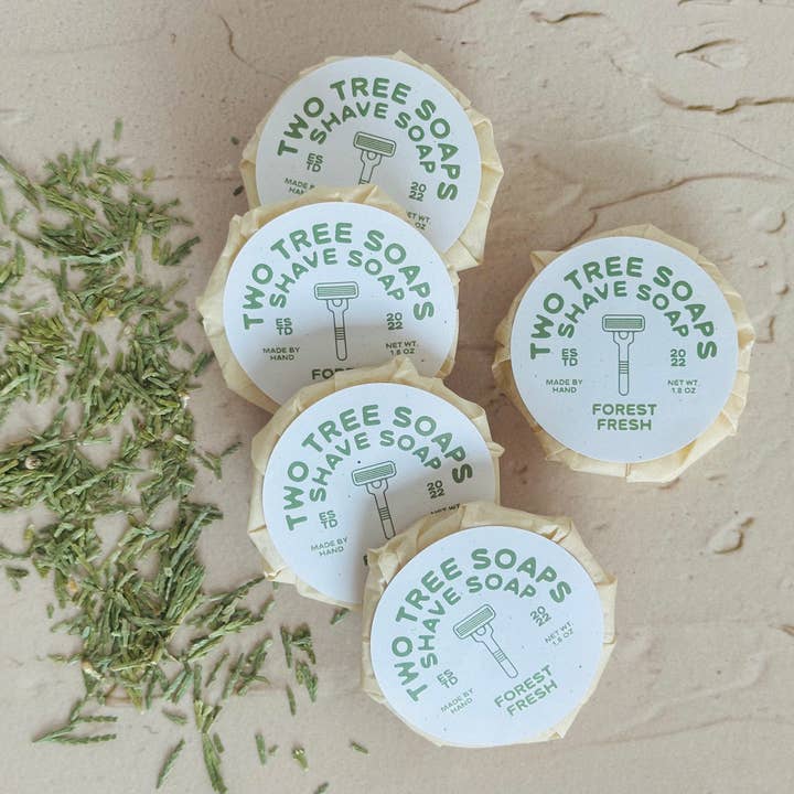 Two Tree Soaps - Wholesale Shave Soap - Men's - Natural Handmade Shave Soap - Forest Fresh2