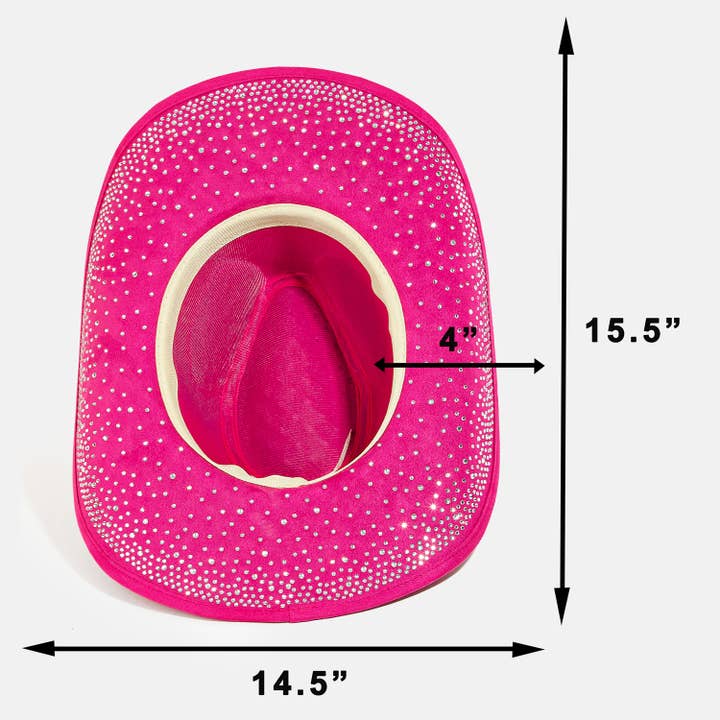 Collections by Fame Accessories - Wholesale Cowboy Hat - Women's - Western Studded Pattern Cowboy Hat6