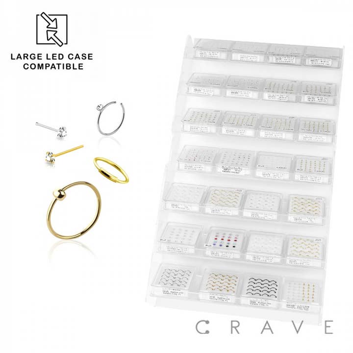 752 PCS OF ASSORTED 925 STERLING SILVER NOSE RING 28 CASES for wholesale on Faire