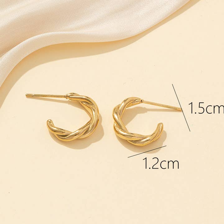 Orecchini a cerchio in acciaio 24BOA042 per la vendita all'ingrosso da parte di Blossom bijoux
