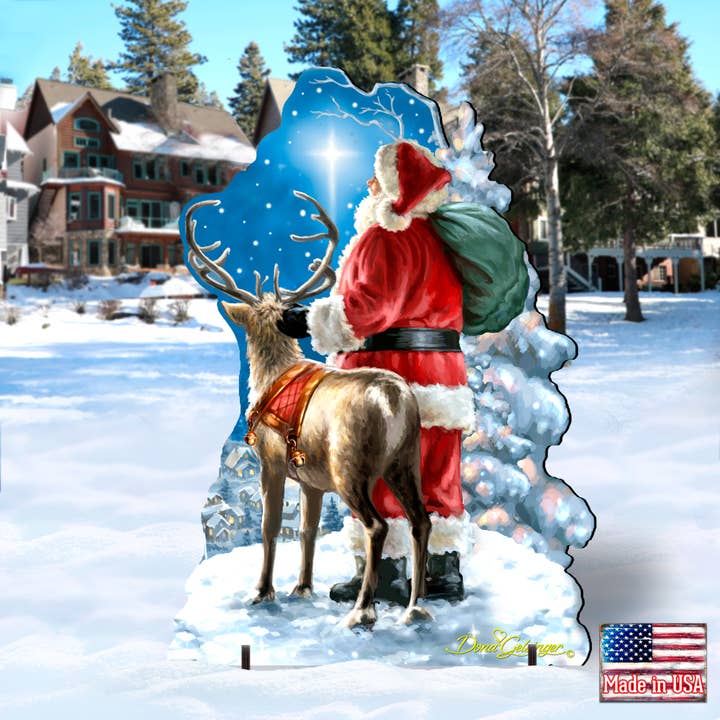Décoration d'extérieur Père Noël Nuit étoilée D.Gelsinger - Designocracy pour la vente par Designocracy