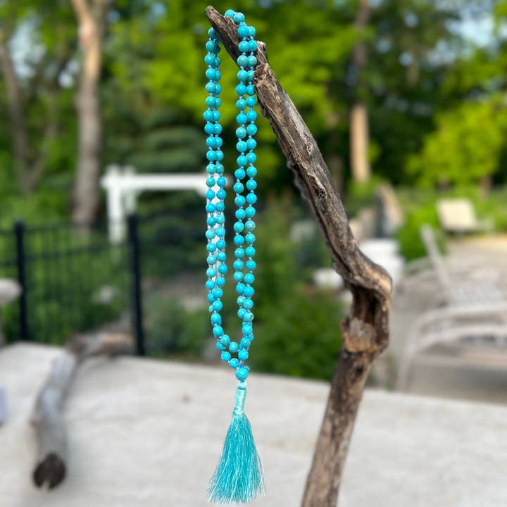 Lungta Imports - Wholesale Prayer Beads Necklace - Tibetan Buddhist Turquoise Hand Knotted Mala, Rosary 108 Beads, Japa Mala, Meditation Mala, Mala Necklace, Free Silk Pouch6