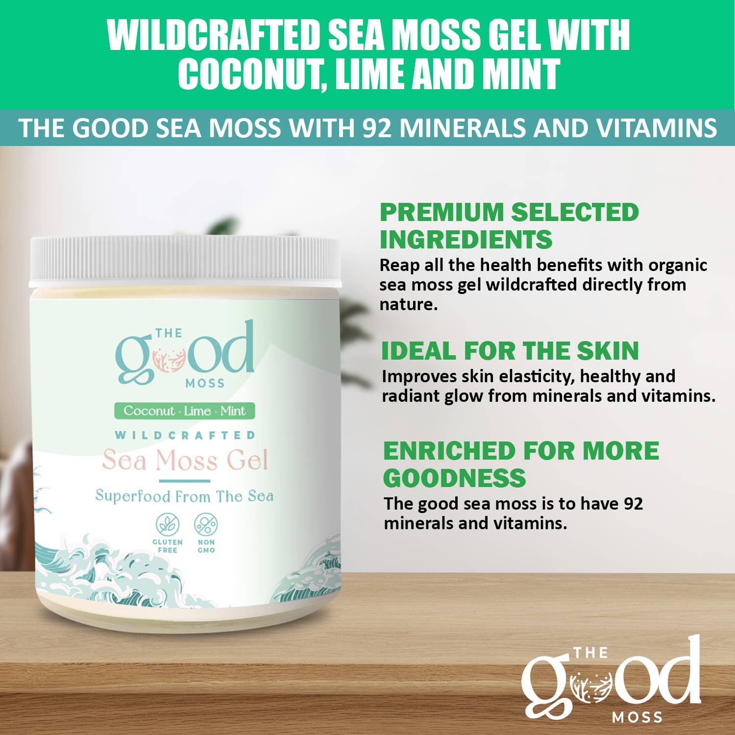 The Good Moss - Wholesale Oral Supplement/Vitamin - Sea Moss Gel - Coconut Lime Mint4