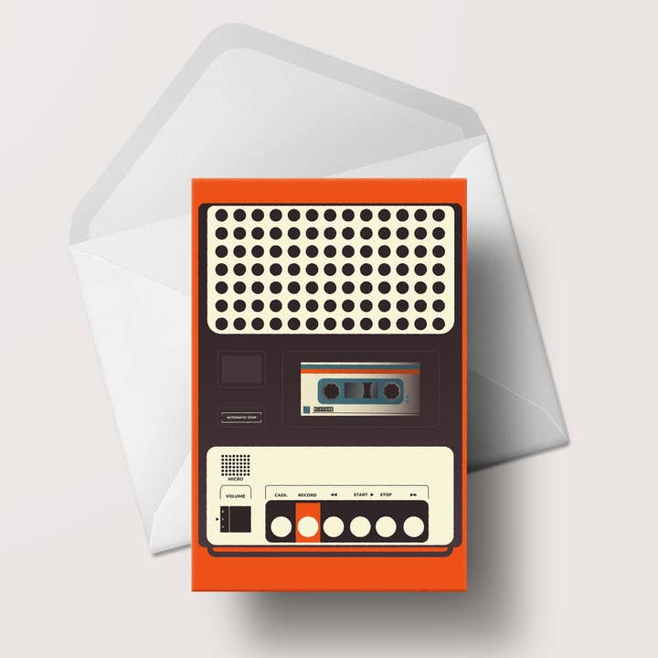 Gail Myerscough - Wholesale Everyday Greeting Card - Cassette Recorder Greeting Card