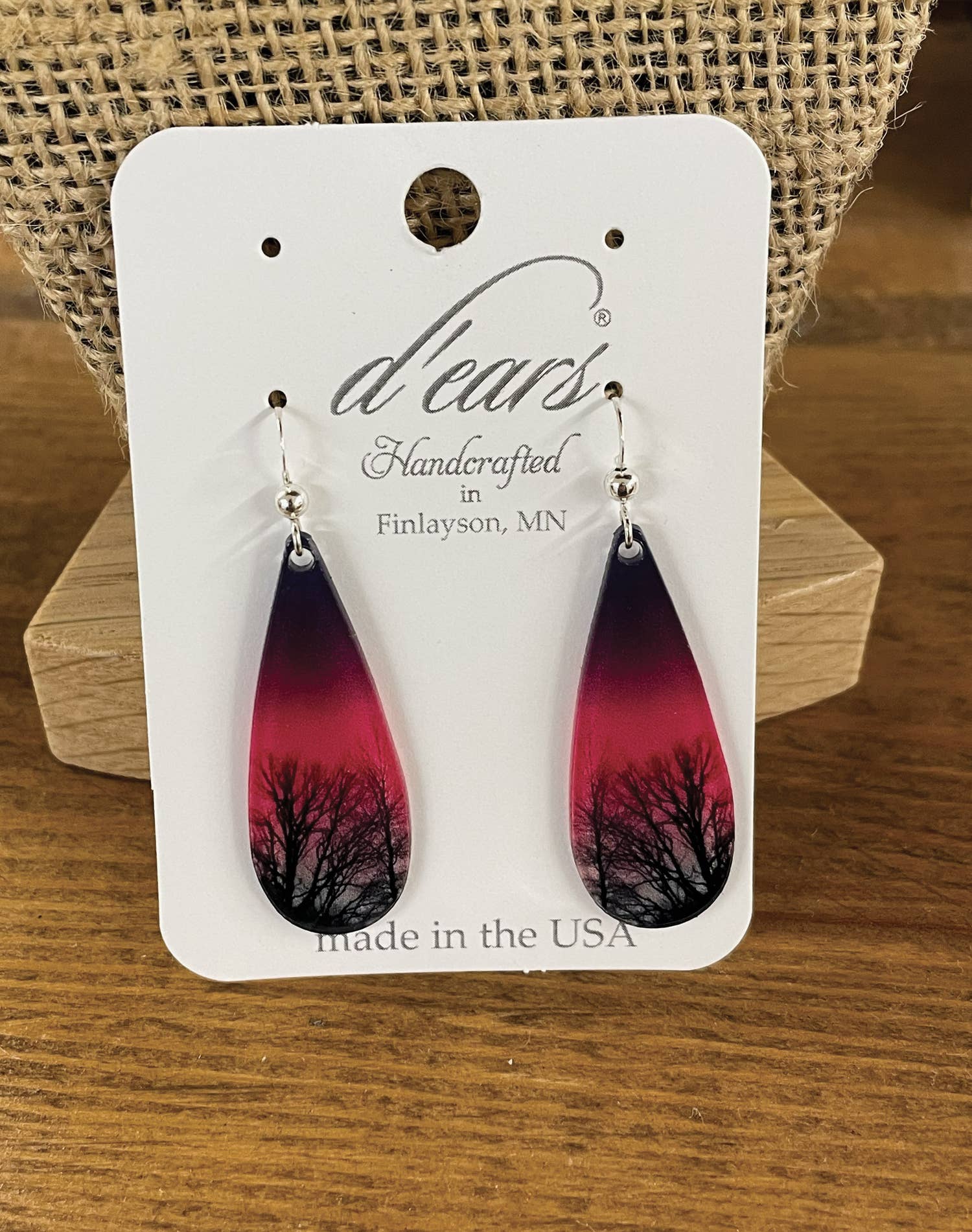d'ears inc. - Wholesale Dangle Earrings - Forest Fire Aurora Acrylic earrings, sterling silver hooks3