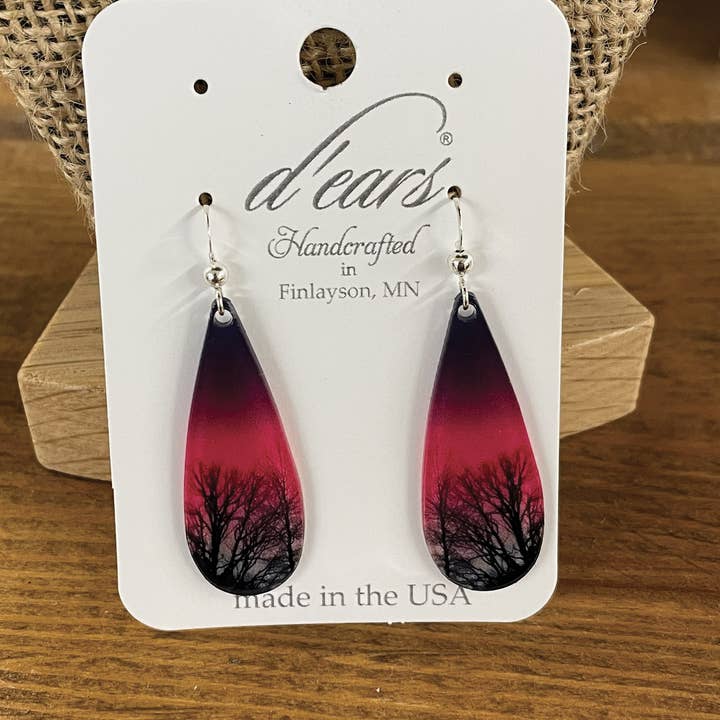 d'ears inc. - Wholesale Dangle Earrings - Forest Fire Aurora Acrylic earrings, sterling silver hooks3