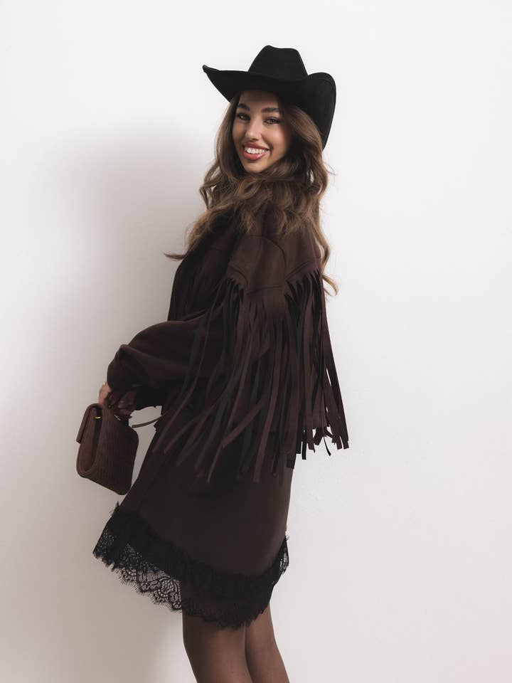 ADORA - Wholesale Jacket - Women's - Suede jacket with fringes4
