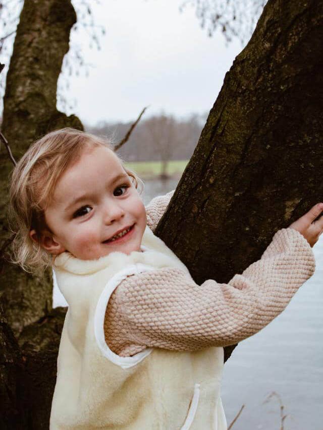 Schaapmaatje - Vente Veste sans manches – enfant - Gilet sans manches en laine beige Bébé/Enfant3