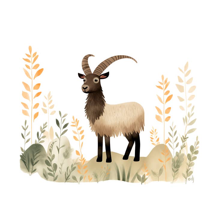 Chèvre 1 pour la vente par Paper Lion Art