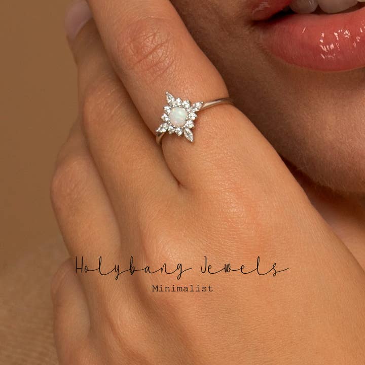 HolyBang Jewels - Wholesale Multi-Stone Ring - FLORAL OPAL RING - R-E30513