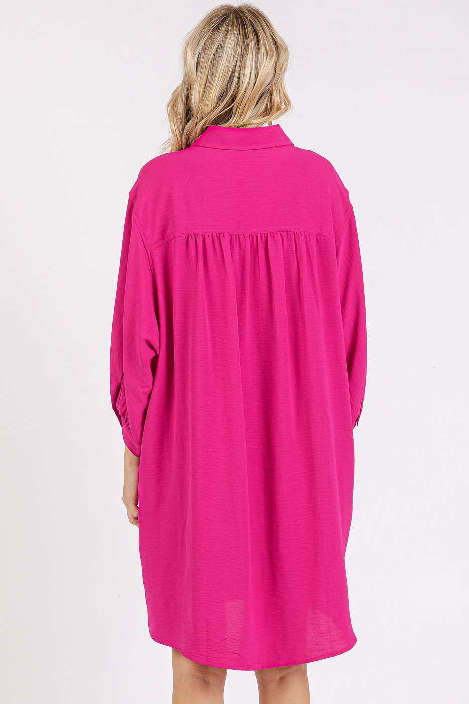 mittoshop – Großhandel Kleid – Damen – AIRFLOW MINIKLEID MIT 3/4-ÄRMELN UND KNÖPFEN3