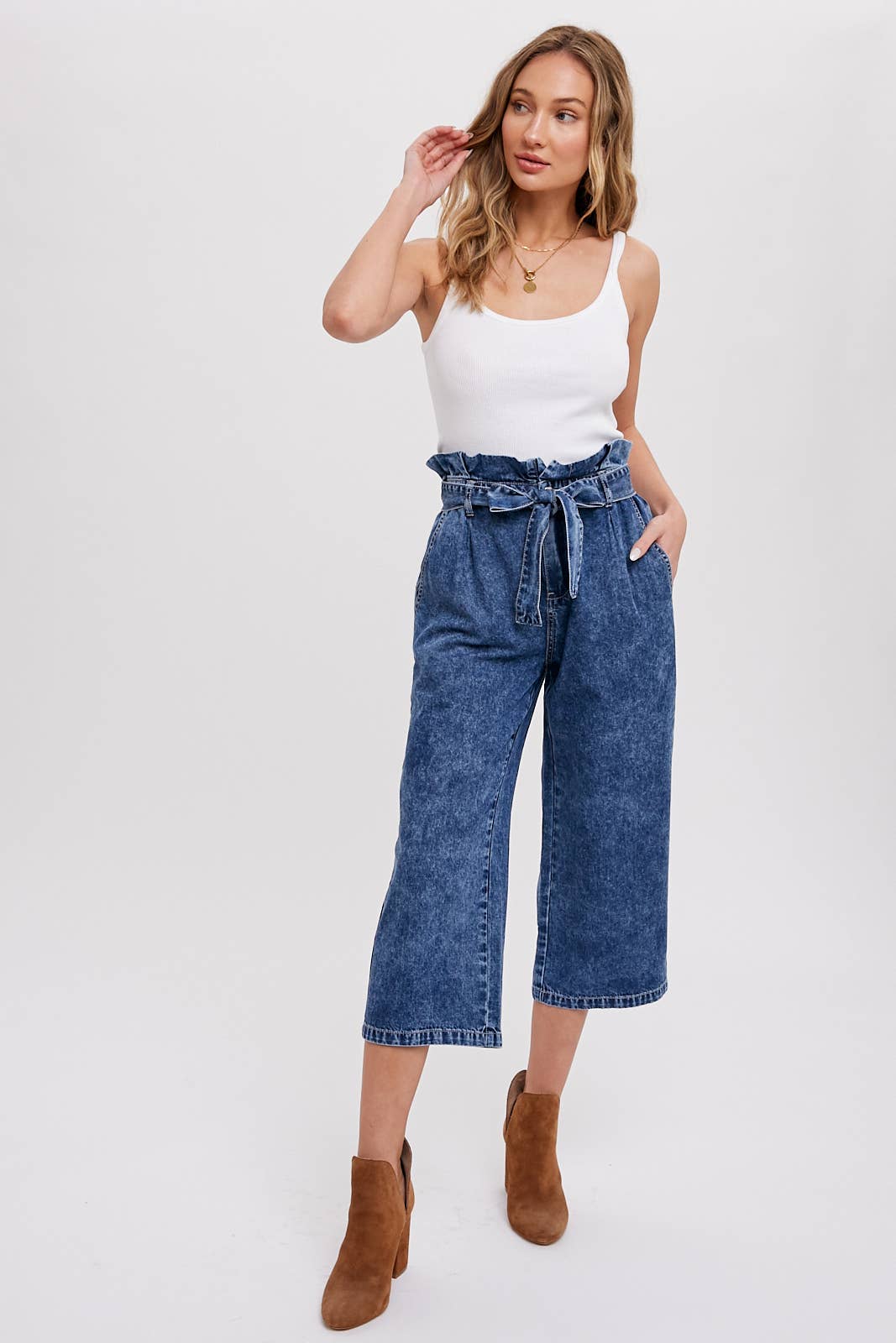 Bluivy - Wholesale Pants - Women's - BELTED PAPERBAG CULOTTES8