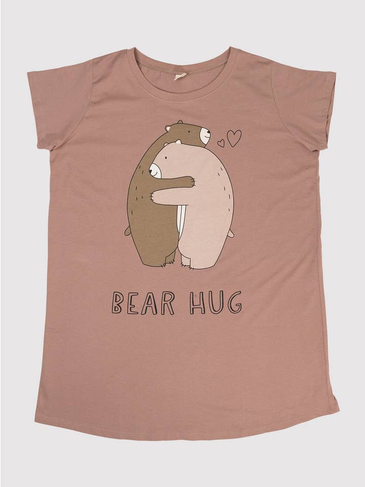 Bear Hug Dames Nachtjapon - MMLN004 voor wholesale door MILLIE + MOOSE