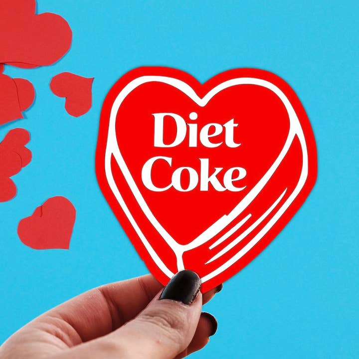 Diet Coke Sticker - Conversation Heart Valentines Day for wholesale by Pretty Toxic Stickers