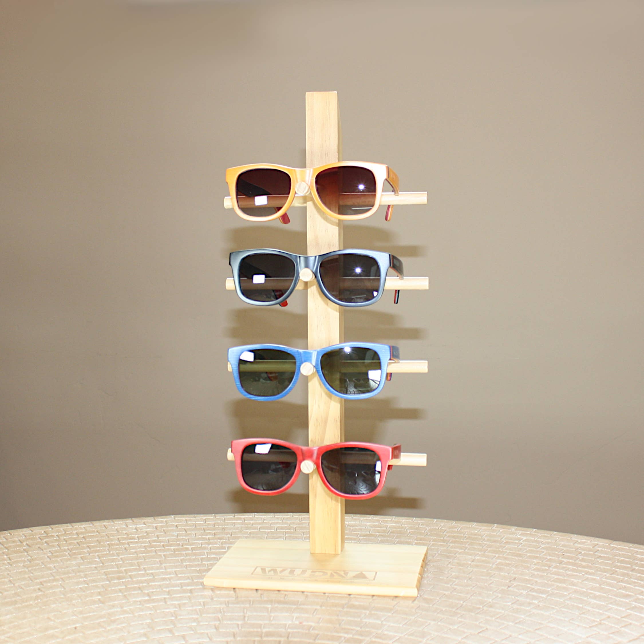 WUDN Handcrafted - Wholesale Sunglasses - Unisex - WUDN Bamboo Retail Sunglasses Display Fixture (4-Pair)4