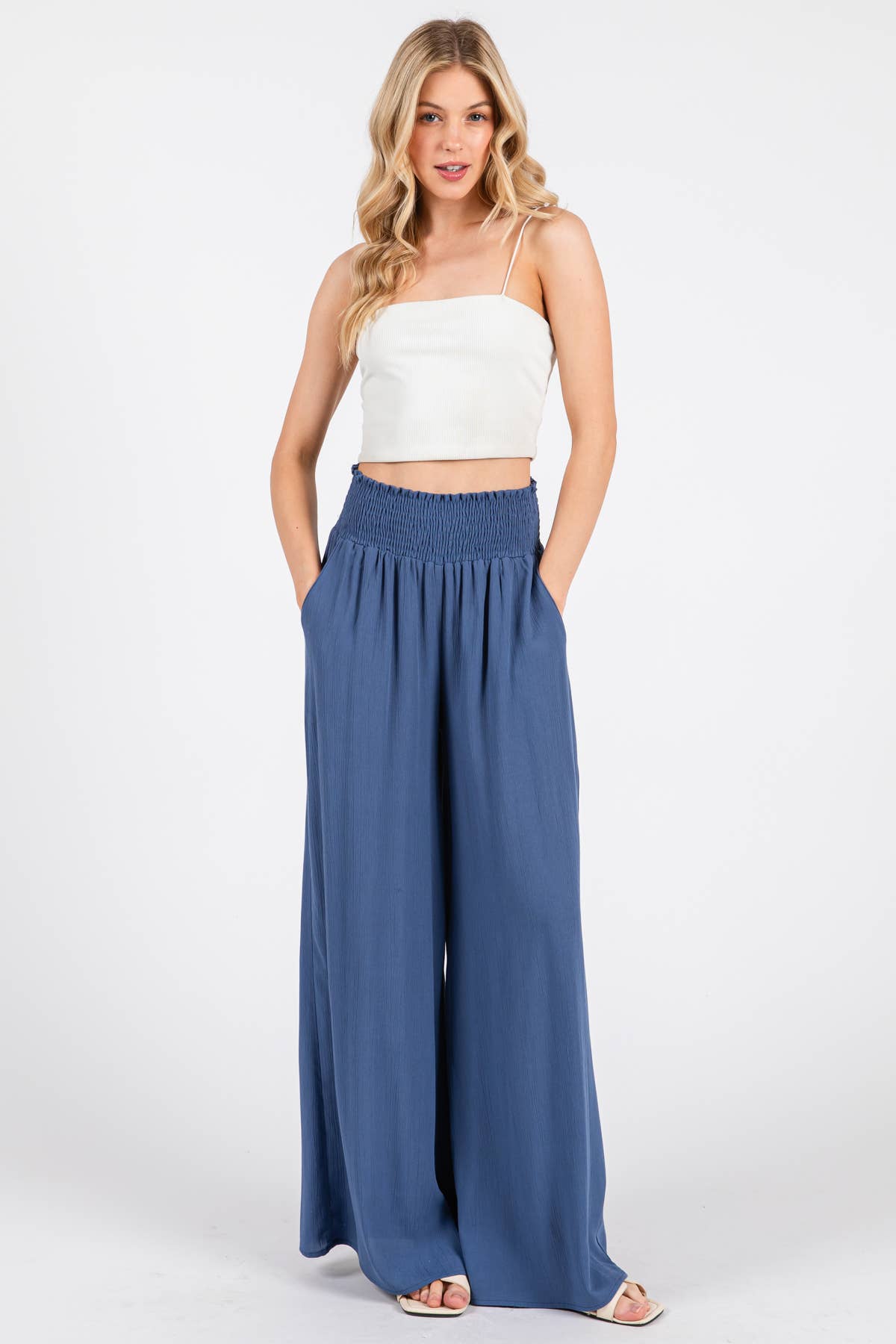 Final Touch – wholesale Pants – Women's – Heavy Gauze Wide Leg Pants - NP70263D-HV44