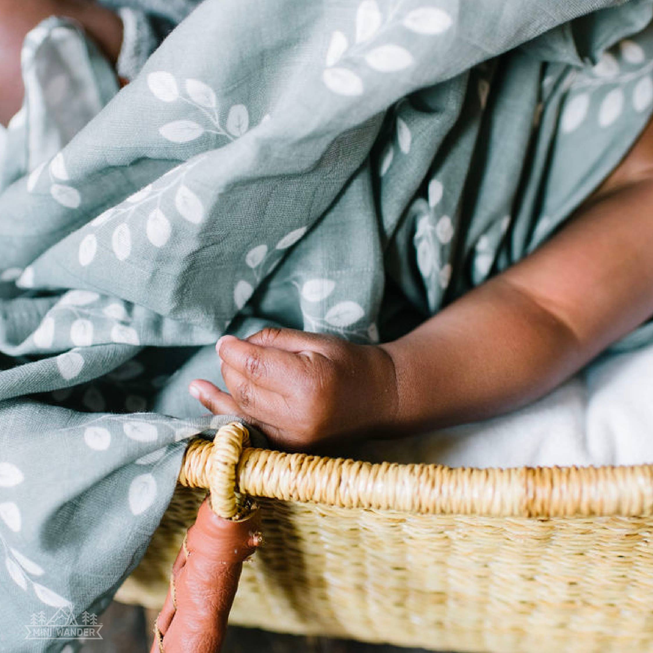 Mini Wander, LLC - Wholesale Swaddle - Baby - Muslin Swaddle Baby Baby Blanket – Leaves5