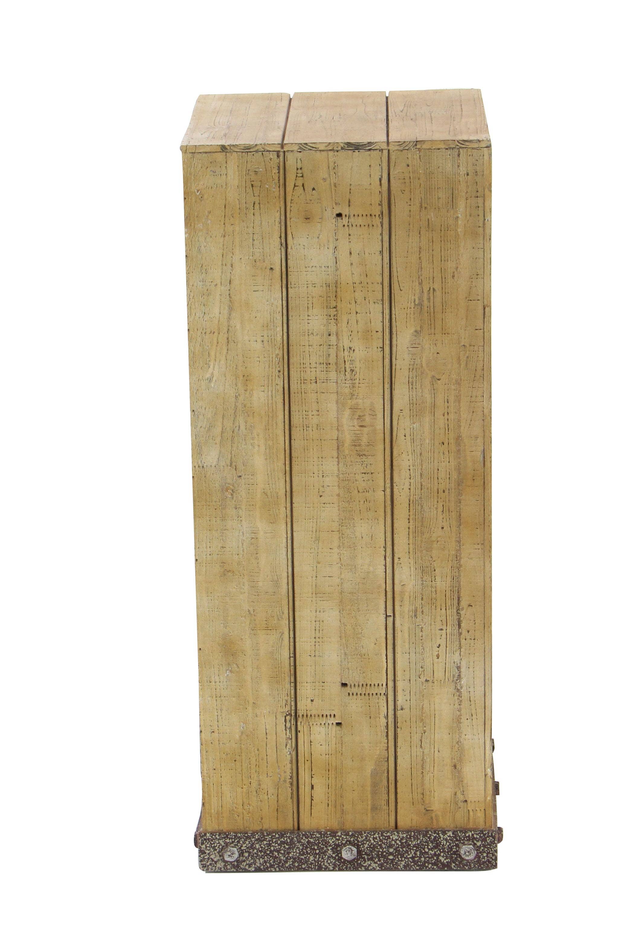 Deco Marché - Wholesale Side Table - Rustic Brown Wood Pedestal Table Set2