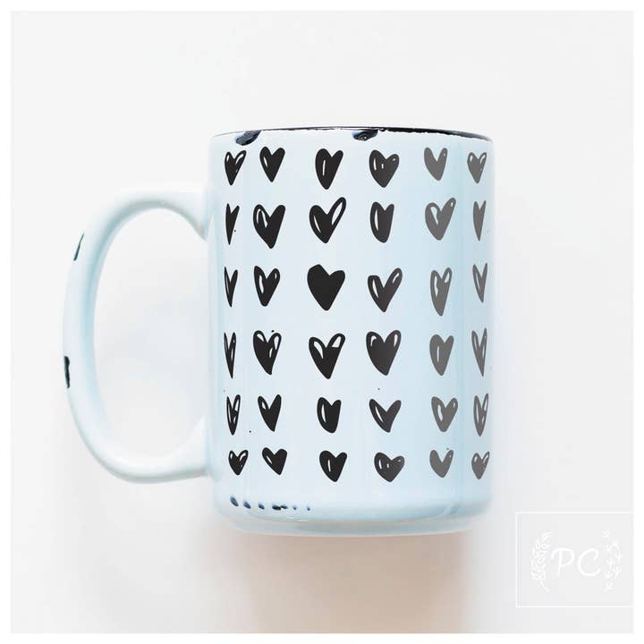 Prairie Chick Prints - Wholesale Coffee Mug - hearts | ceramic mug12