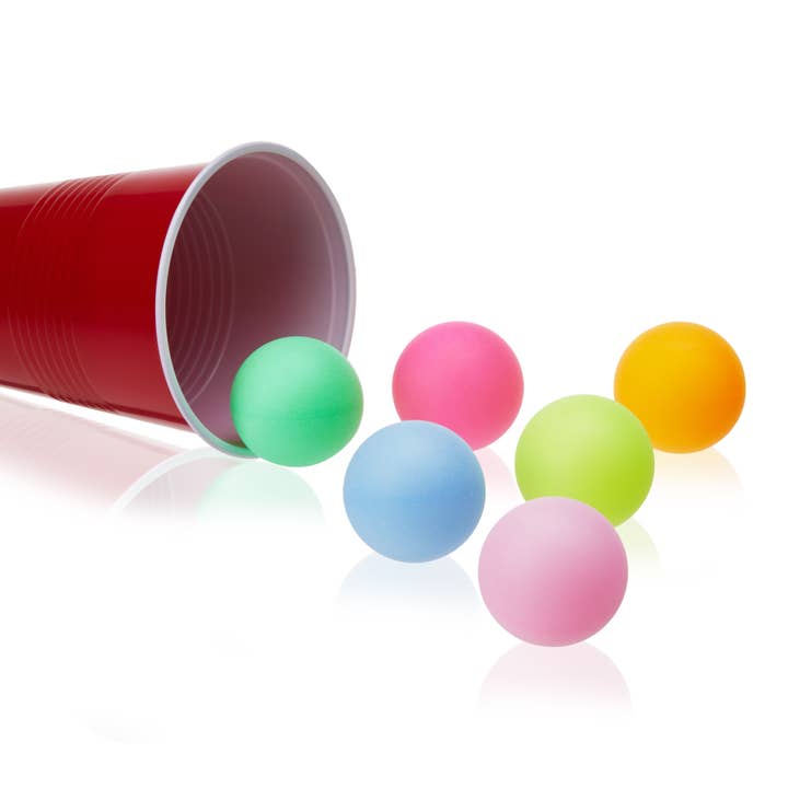 TRUE - Wholesale Sports Ball - Neon Ping Pong / Beer Pong Balls - Asst Colors - Pack of 6