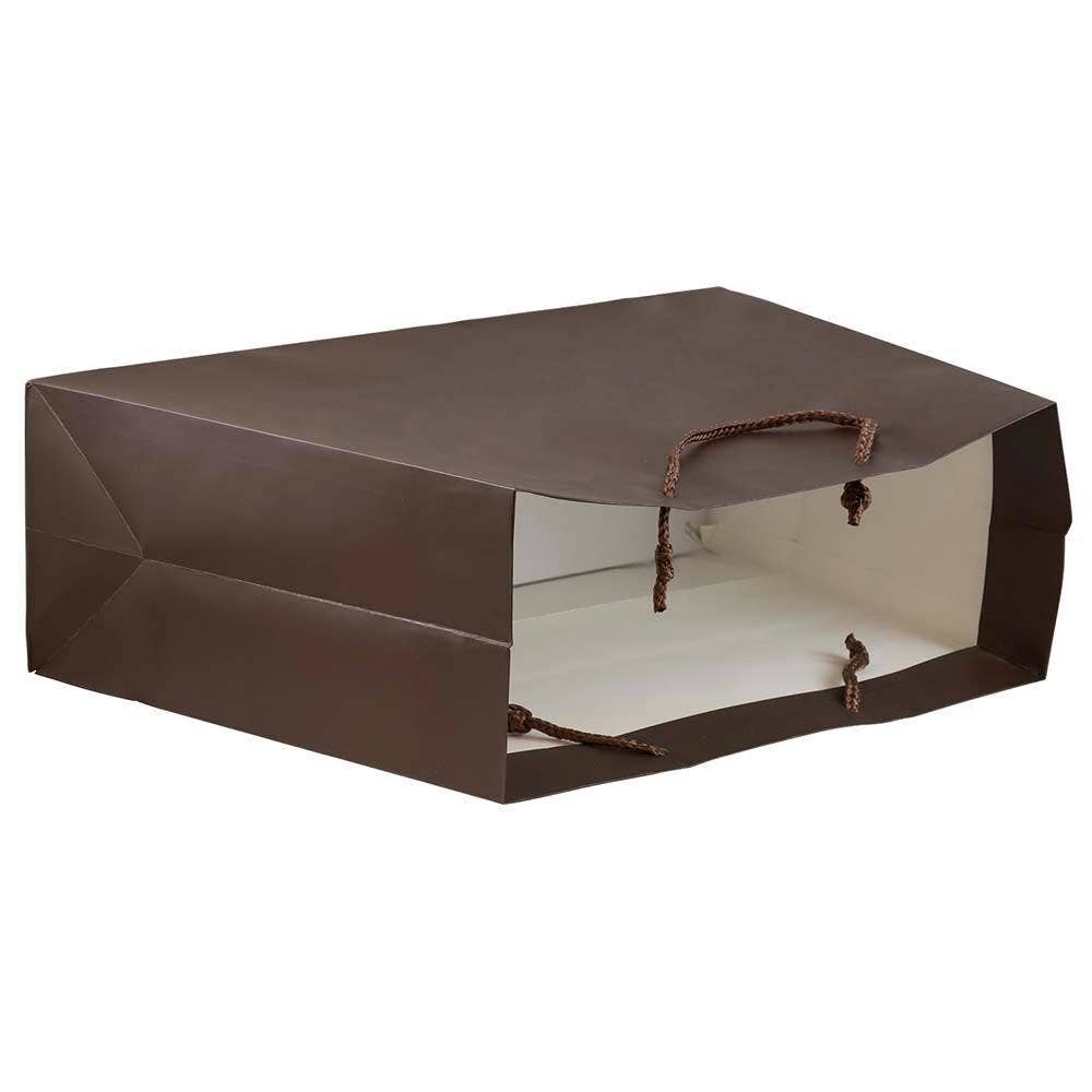 JAM PAPER - Wholesale Gift Bag - Trapezoid Gift Bags, Rope Handles, 12x5x11, Brown, 1PK3