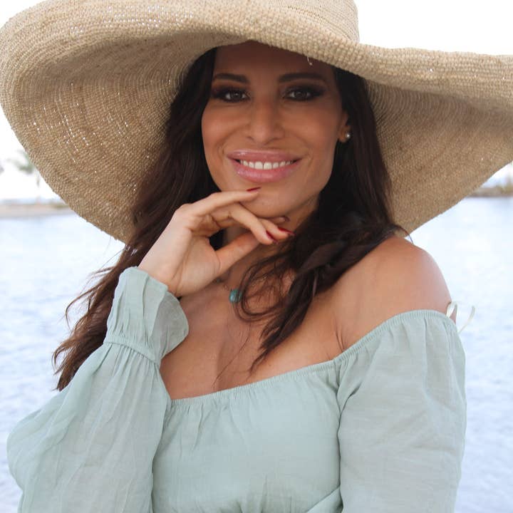 Noulo - Chapéu de Palha de Ráfia Neutro por atacado de ZanatanyConcepts