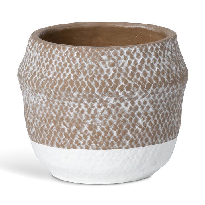 Park Hill Collection Woven Pattern Cement Pot, Small for wholesale by Park Hill Collection
